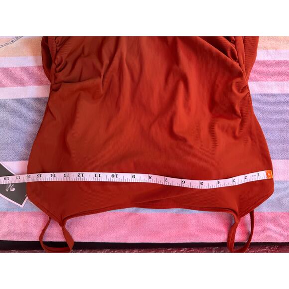 NWT, Women, Eomenie, Ribbed Onepiece Bathing Suit, Brown, Sz XL - Picture 5 of 5
